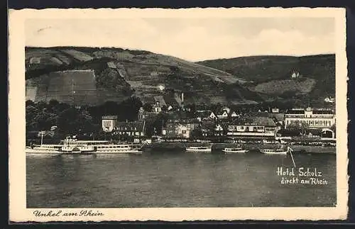 AK Unkel am Rhein, Ortsansicht mit Hotel Schulz der Horeska GmbH