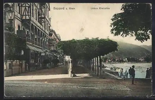 AK Boppard a. Rhein, An der Unteren Rheinallee