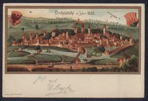 Lithographie Dinkelsbühl, Historische Gesamtansicht 1632