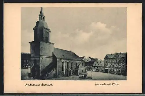 AK Hohenstein-Ernstthal, Neumarkt mit Kirche