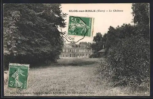 AK Glos-sur-Risle, Le Château et son parc verdoyant