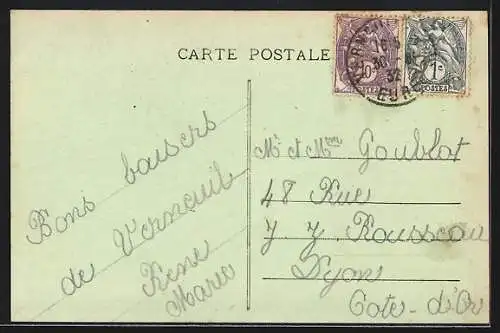 AK Verneuil, Souvenir des monuments et des rues principales