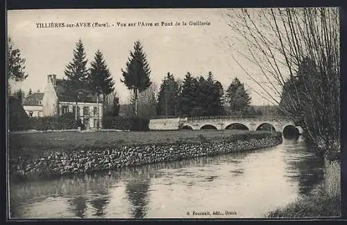 AK Tillières-sur-Avre, Vue sur l`Avre et Pont de la Guillerie