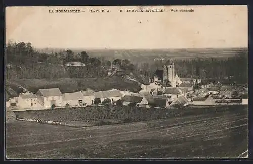 AK Ivry-la-Bataille, Vue générale du village en Normandie