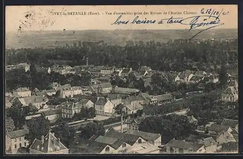 AK Ivry-la-Bataille, Vue d`ensemble depuis les ruines de l`ancien château