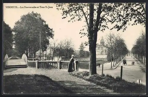 AK Verneuil, Les Promenades et Tour St-Jean