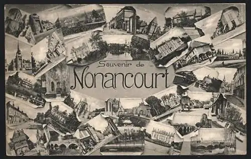 AK Nonancourt, Souvenir avec collages de vues diversifiées