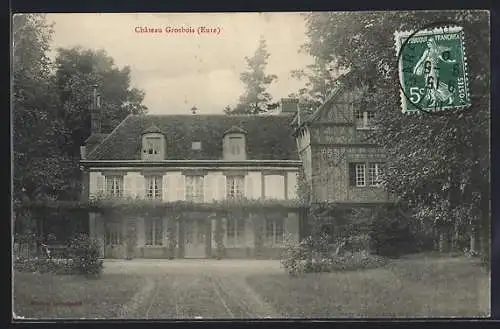 AK Grosbois, Vue du Château entouré de verdure (Eure)