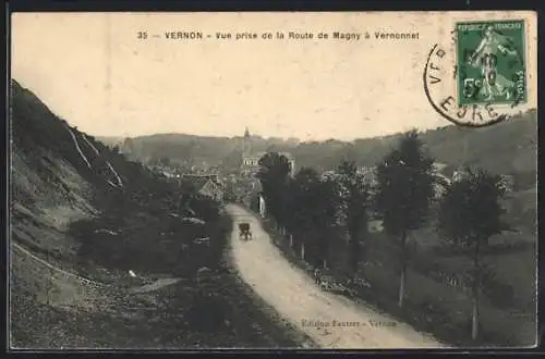 AK Vernon, vue prise de la Route de Magny à Vernonnet