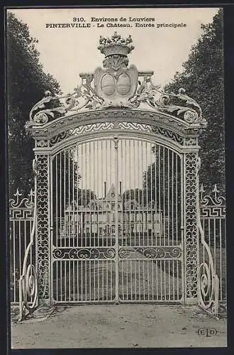 AK Pinterville, Le Château. Entrée principale