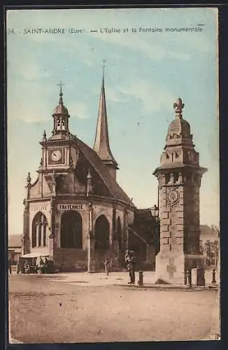 AK Saint-André, L`Église et la Fontaine monumentale