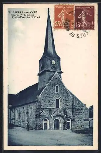 AK Tillières-sur-Avre, L`Église Porte d`entrée (XIe s.)