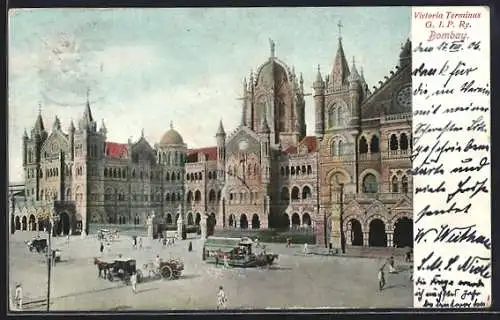 AK Bombay, Victoria Terminus G. I. P. Ry., Bahnhof