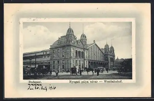 AK Budapest, Blick auf den Westbahnhof