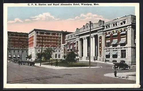 AK Winnipeg /Man., CPR Station and Royal Alexandra Hotel