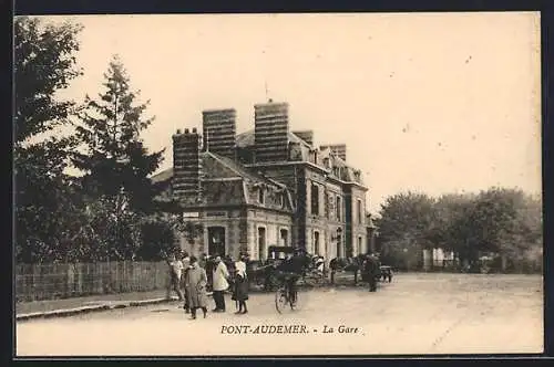 AK Pont-Audemer, La Gare, Partie am Bahnhof