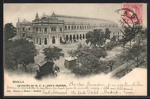 AK Sevilla, Estación de MZA, Vista General, Bahnhof