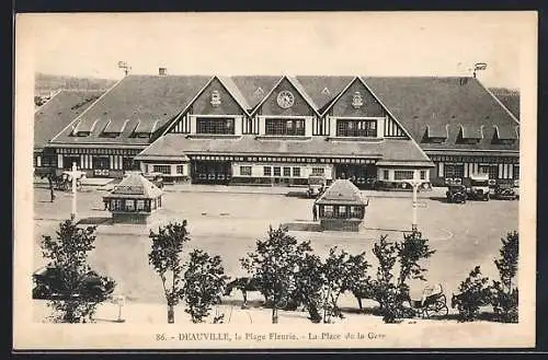 AK Deauville, La Plage Fleurie, Place de la Gare