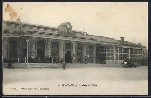 AK Montauban, Gare du Midi, Bahnhofsgebäude