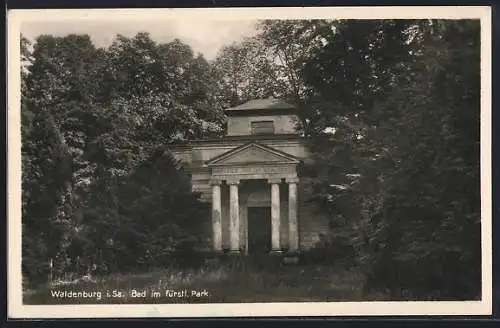 AK Waldenburg i. Sa., Bad im fürstlichen Park