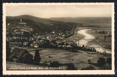 AK Vlotho a. d. Weser, Blick vom Winterberg auf den Ort