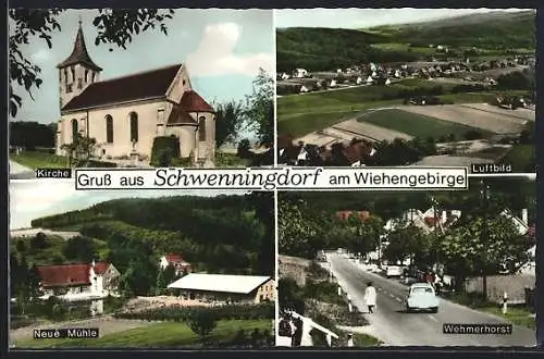 AK Schwenningdorf am Wiehengebirge, Kirche, Neue Mühle, Wehmerhorst