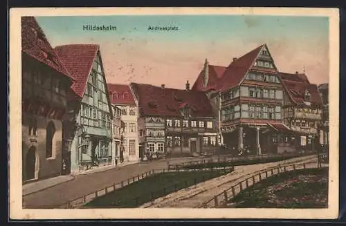 AK Hildesheim, Andreasplatz mit Passanten