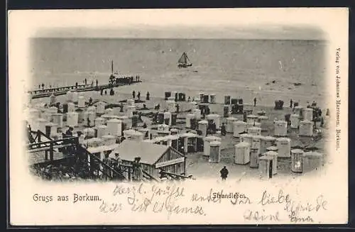 AK Borkum, Strandpartie mit Segelboot