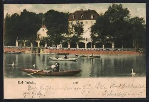 AK Bad-Nauheim, Teich mit Booten