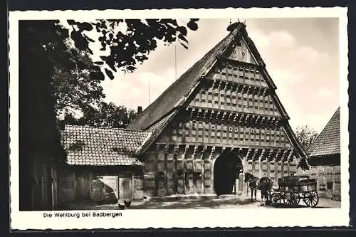 AK Badbergen, Wehlburg mit Pferdewagen