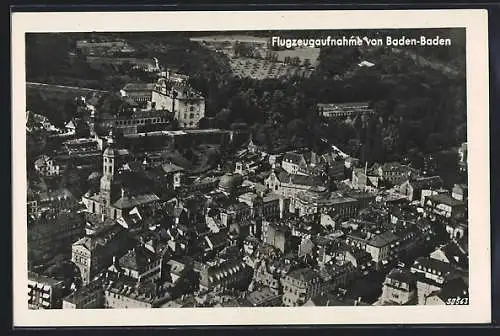 AK Baden-Baden, Fliegeraufnahme des Ortes