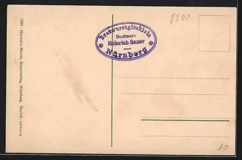 AK Nürnberg, Gasthaus Bratwurstglöcklein, Innenansicht