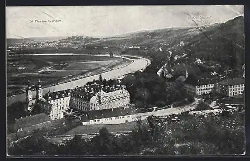 AK Zell am Main, Gesamtansicht mit St. Norbertusheim und Kloster Oberzell