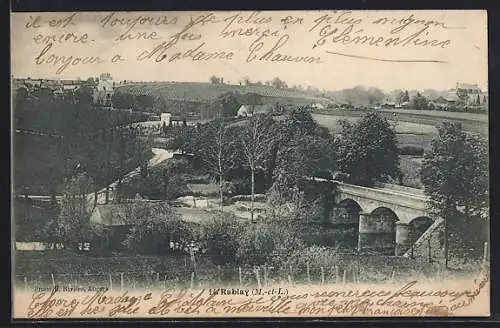 AK Rablay, Vue du pont et des paysages champêtres