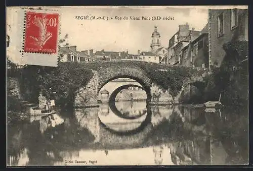 AK Segré, Vue du Vieux Pont (XIIe siècle)