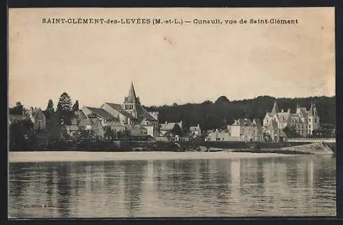 AK Saint-Clément-des-Levées, Vue de Cunault et de la rivière