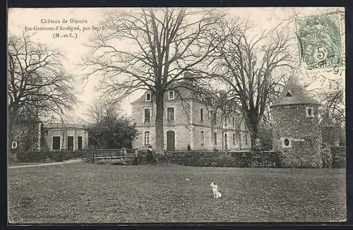 AK Ste-Gemmes-d`Andigné, Château de Dieusie et jardin arboré