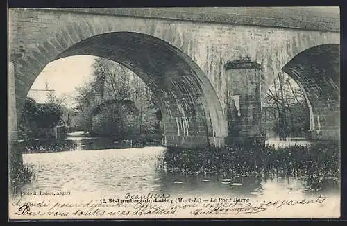 AK Saint-Lambert-du-Lattay, Le Pont Barré sur la rivière en automne