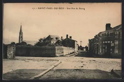 AK Saint-Paul-du-Bois, Une rue du Bourg