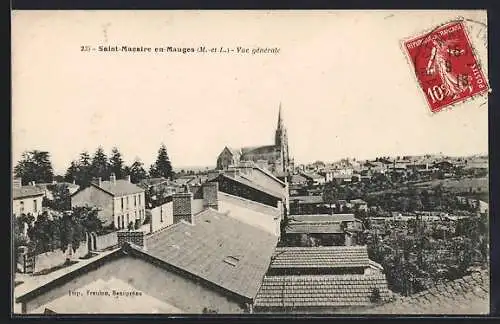 AK Saint-Macaire-en-Mauges, Vue générale de l`église et des toits du village