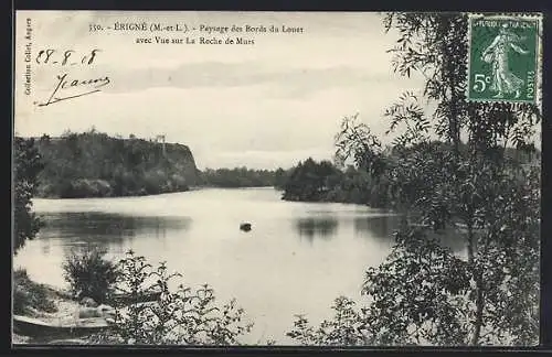 AK Érigné, Paysage des Bords du Louet avec vue sur La Roche de Murs