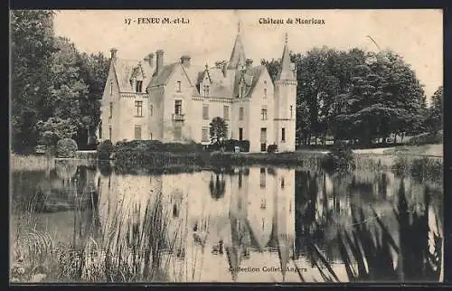 AK Feneu, Château de Montriou et son reflet dans le lac