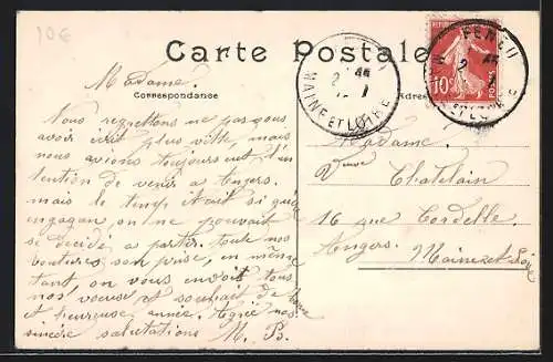 AK Feneu, Collage de cartes postales avec fleurs et meilleur souvenir