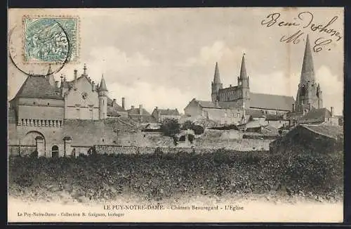 AK Le Puy-Notre-Dame, Château Beauregard et l`Église