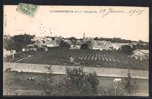 AK La Possonnière, Vue générale du village et des vignobles