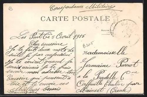 AK Ponts-de-Cé, Vue d`ensemble des ponts et de l`église en arrière-plan