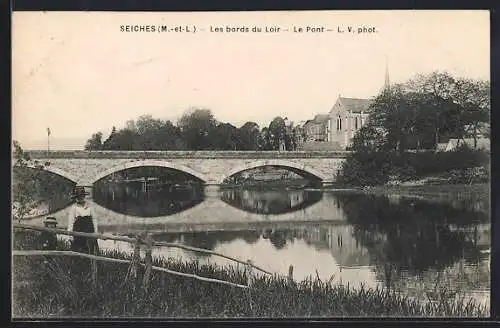 AK Seiches, Les bords du Loir, Le Pont