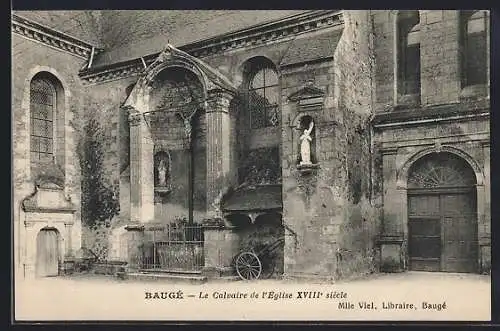 AK Baugé, Le Calvaire de l`Église XVIIIe siècle