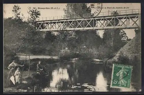 AK Beaupréau, L`Èvre et le Pont du chemin de fer