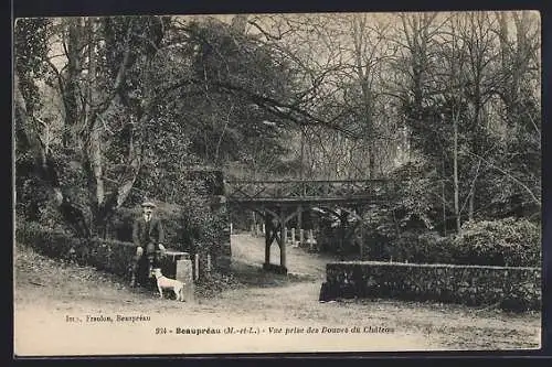 AK Beaupréau, Vue prise des Douves du Château